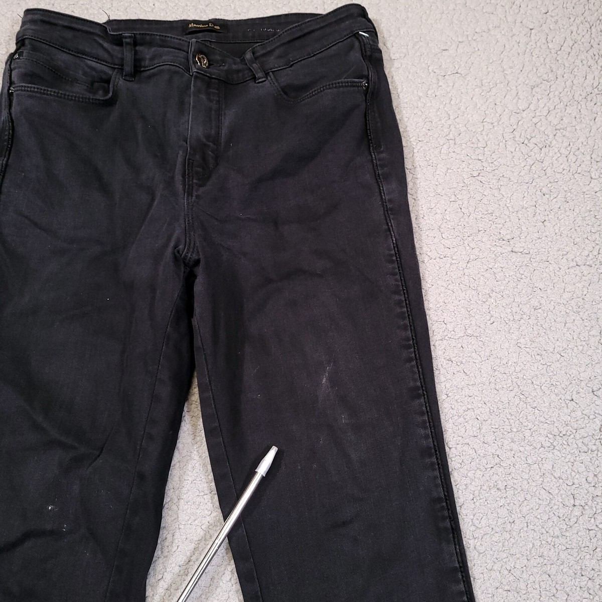 Massimo Dutti Jeans Womens 10 Black High Rise Skinny Dark Wash City Modern View 4