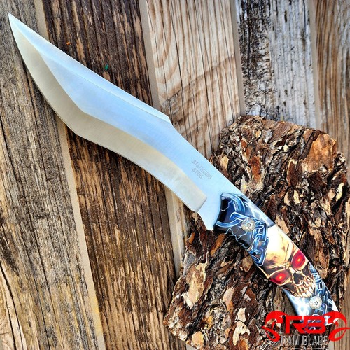 11" Print Handle Tactical Survival FIXED BLADE HUNTING Bowie KNIFE w/ SHEATH - Picture 3 of 4