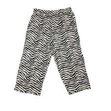 NWOT Tahari 100 Linen Zebra Print Cropped Wide-Leg Pants - Size XL