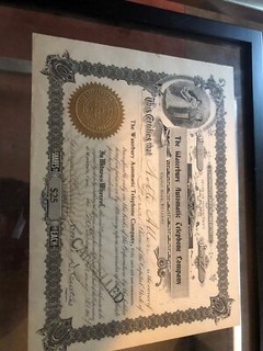 Vintage (1904) Waterbury Automatic Telephone Company Stock Certificate 4 Shares