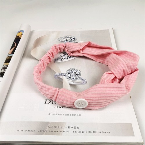 Frauen Sport breites Stirnband Stretch Haarband Head Wrap mit Knopf für Gesichtsmaske - Bild 2 von 17