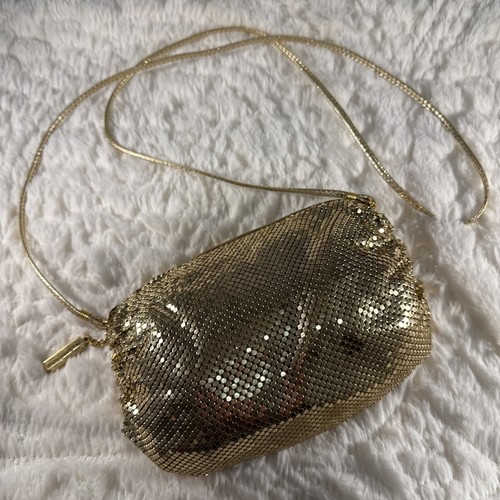 WHITING And DAVIS Women’s Gold Mesh Purse Shoulder Bag Charm Beautiful Condition - Picture 3 of 19