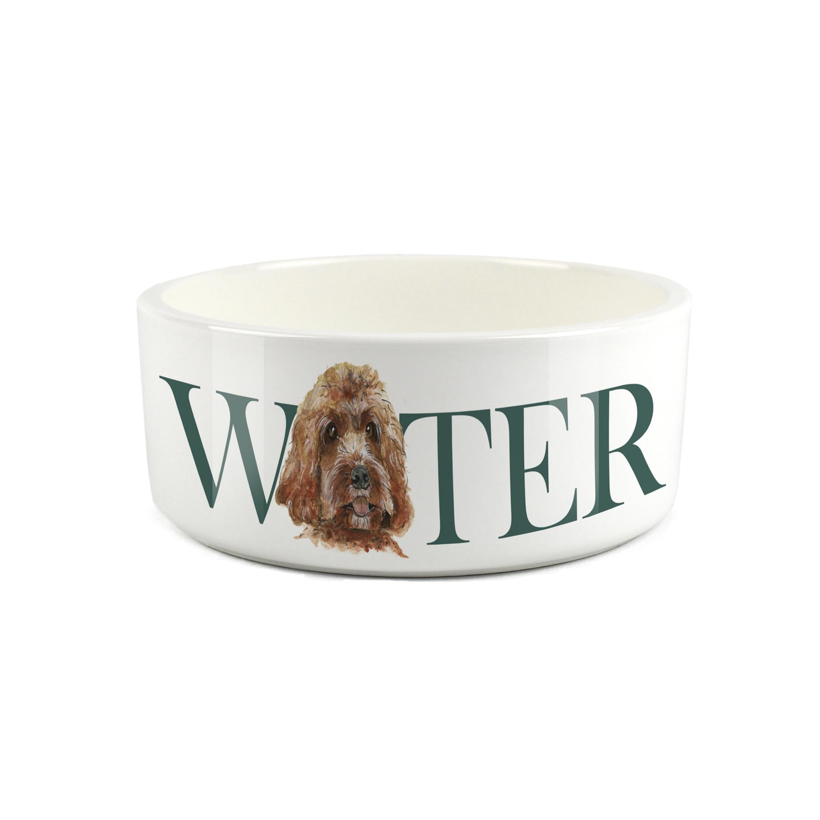 Labradoodle Pet Bowl - Dog Portrait Large Ceramic Water Bowl/Dish Dog Gift