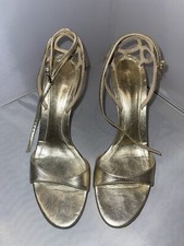 Gianvito Rossi Gold Leather Translucent Heel Strappy Sandals Sz 39