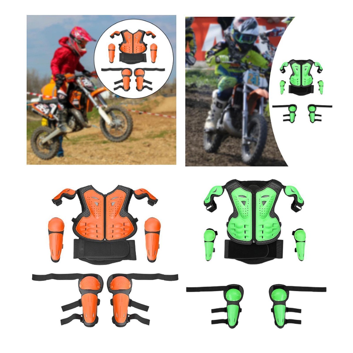 Kids Motorcycle Full Body Armor Suit Chest Protector for Motocross