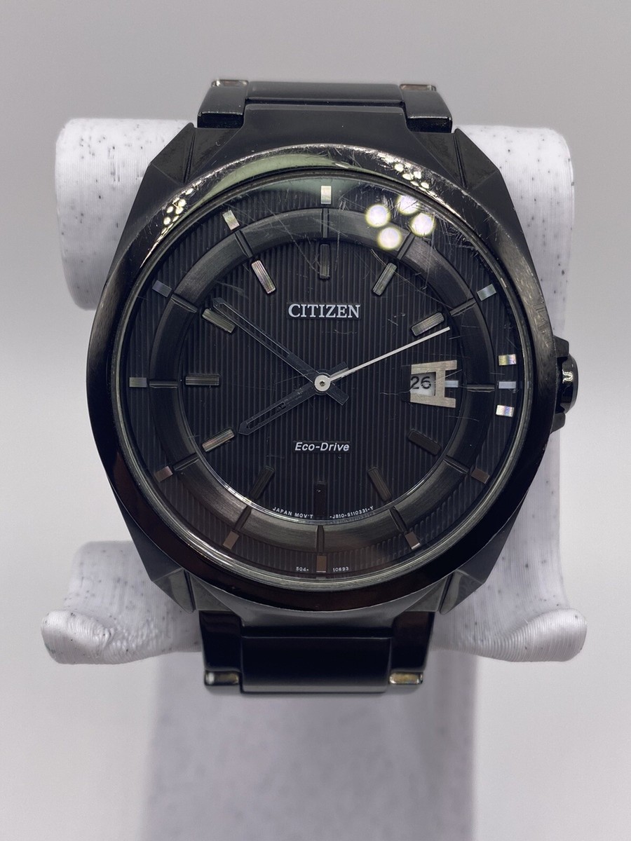 専門ショップ watch date black 45mm j810 eco-drive citizen gift 3/4 6 men その他