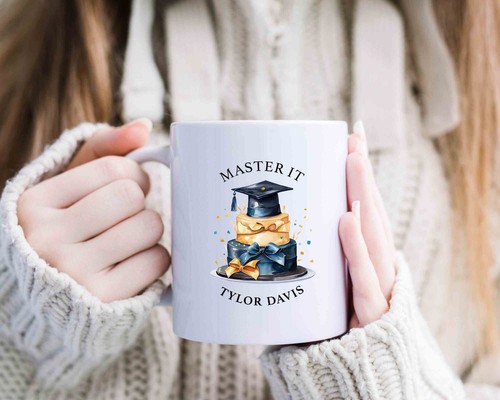 Personalized Name, Graduation MASTER IT 11oz Ceramic Coffee Mug Gift Celebration - Picture 9 of 28