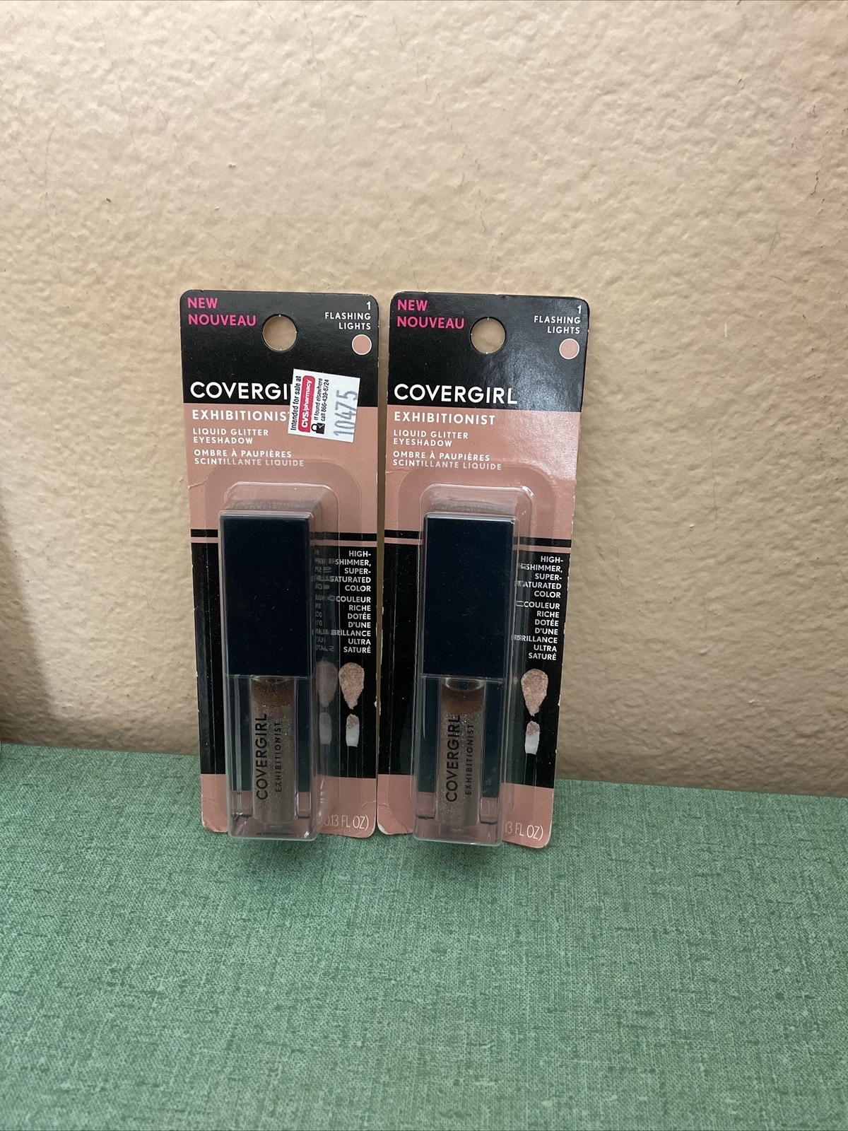 2x CoverGirl Exhibitionist Liquid Glitter Eyeshadow #1 Flashing Lights