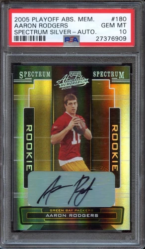 2005 Playoff Absolute Mem. Aaron Rodgers #180 (Auto /249) - PSA 10 GEM MINT