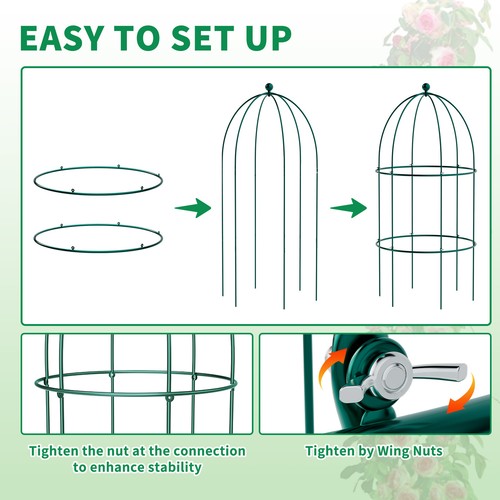 SLSY 3 Packs Garden Trellis,Tomato Cage for Climbing Plants Outdoor 47.2"x17.7" - Picture 22 of 39