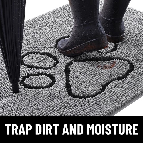 Dog Door Mat for Muddy Paws Absorbent Dirt Trapper Non-Slip Washable Mat Quick - Picture 8 of 8