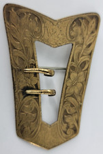 VINTAGE Barrette Brass/Gold Tone w/Etched Scrolling India