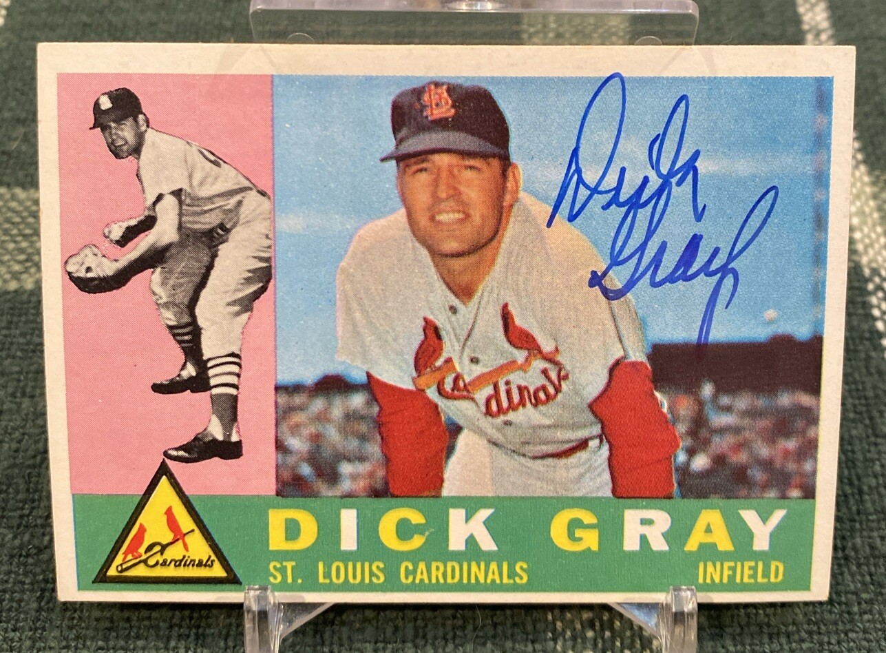 1960 Topps 24 Dick Gray Signed Autographed Baseball Card St Louis