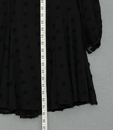 Entro Womens Dress L Black Puff Dot Sheer Chiffon Ruffle Whimsigoth Fairy Grunge - Picture 11 of 14