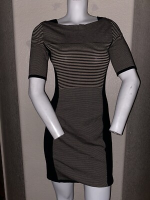 RAG & BONES Striped Black Contrast Side Panels Tight Fitted Dress XS | eBay