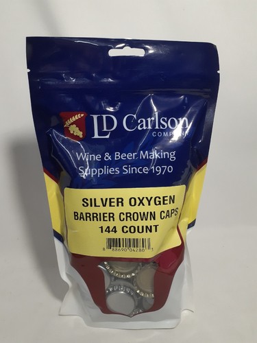 LD Carlson Company Silver Oxygen Barrier Crown Caps 144 Count - Picture 2 of 5