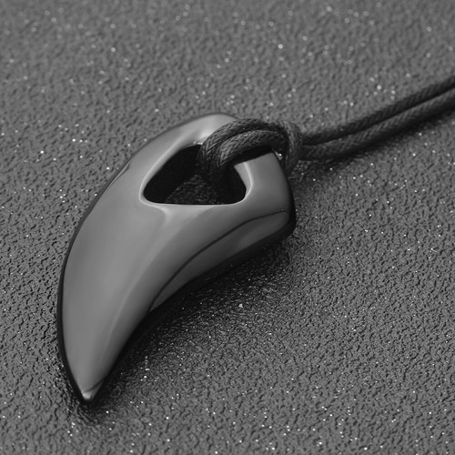 Men's #Titanium Steel Wolf Tooth Pendant Necklace Stainless Steel Horn Pendants - Picture 11 of 15