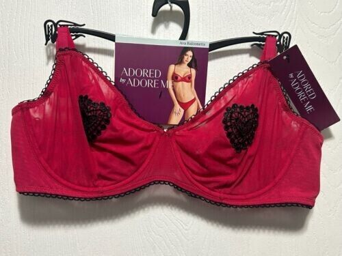 Adored by Adore Me Women’s Unlined Mesh Embroidery Underwire Bra Size 34B NEW! - Bild 1 von 2