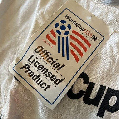 Vintage World Cup USA 94 Apex One TShirt Soccer Wrap Around New Sz L Puff Print - Picture 6 of 11