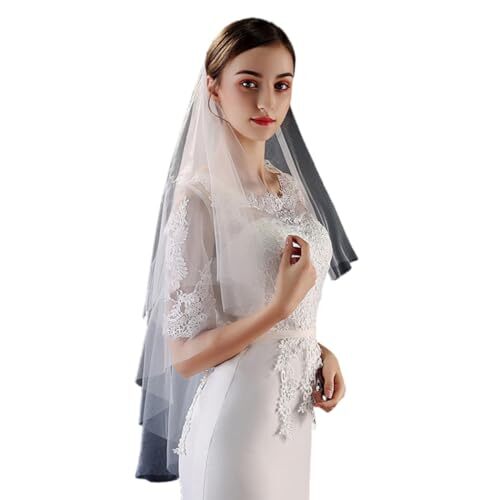 Soft Short Bridal Wedding English Net Waist Length Fingertip Bride Bridal Veil, Soft English Net Veil, Wedding Veil - Elbow  main image 4