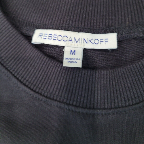 Rebecca Minkoff Black Sequin Graphic Long Sleeve Sweatshirt Text Me You Love Me - Picture 4 of 9