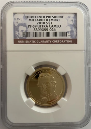 Thirteenth President, Millard Fillmore, 2010-S $1, PF69 Ultra Cameo NGC