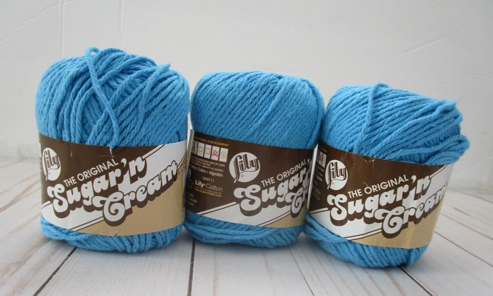 Lily Sugar'n Cream Yarns Hot Blue Lot (3-in-pack) - Image 3 of 4