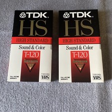 Two TDK HS T-120 Video Cassettes New Sealed High Standard Free Shipping