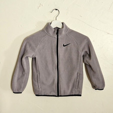 NIKE Boys Fleece Jacket Full Zip Gray Black Size 6 Medium Boys