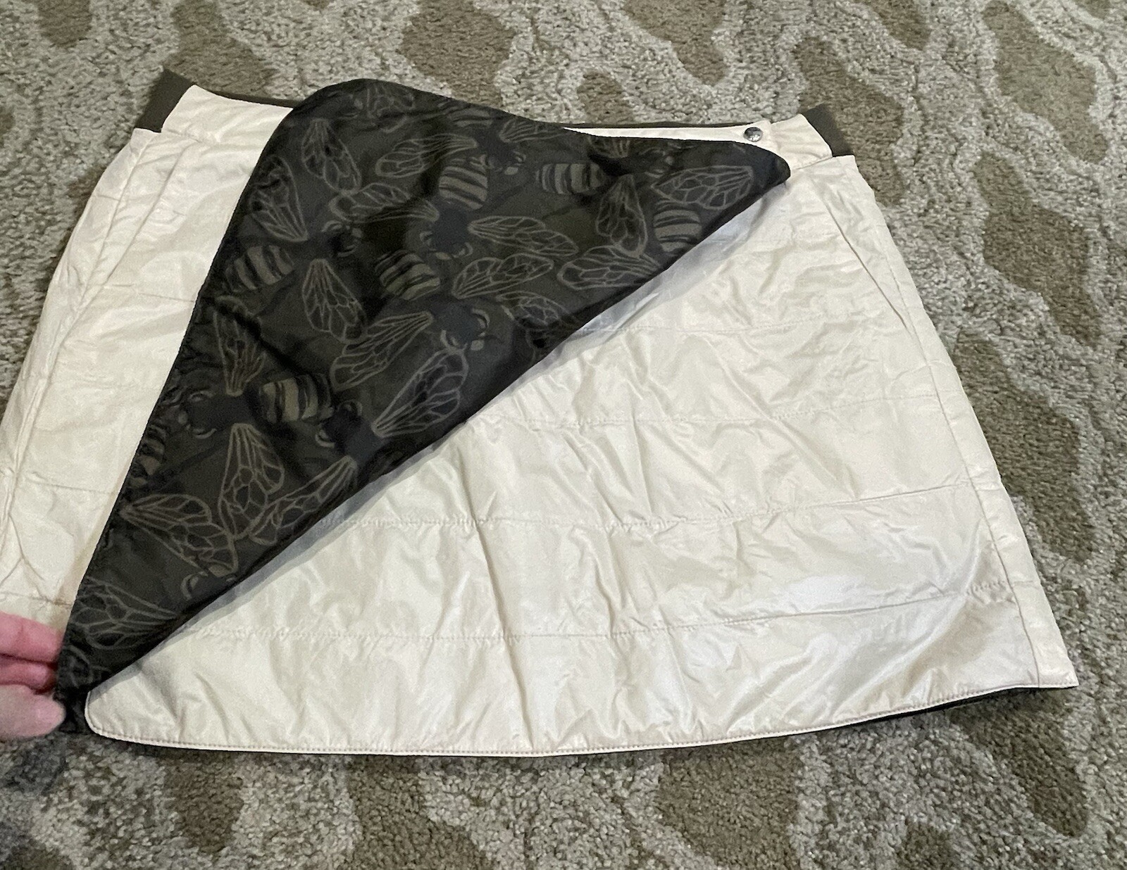 RLX Ralph Lauren reversible wrap mini skirt golf white olive green EUC medium-image