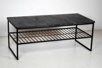 Couchtisch Dian Beistelltisch Sofa Marmor Stahl Schwarz Sofatisch 90 Cm X 40 Cm