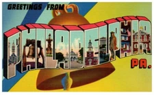 Vintage Greetings From Philadelphia Pa. Pennsylvania Postcard - P38