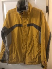 SKI Authentic Alpine Design Mens Med Full Zip Gold and Grey Ski Snowboard Coat