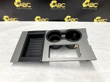 2007 Ford Expedition Front Console Shifter Bezel Silver w/ Cup Holder Assembly