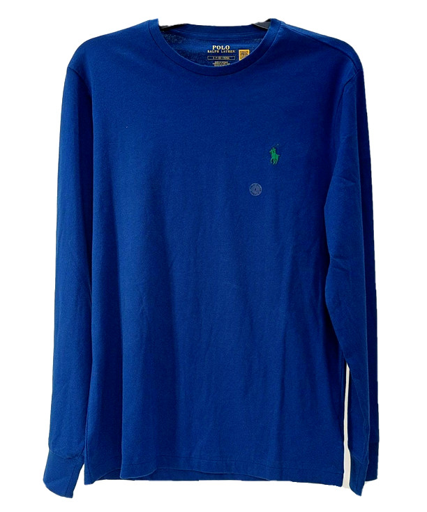 Мужская футболка Polo Ralph Lauren с вышитым логотипом и длинным рукавом из хлопка DK Blue S 8990₽