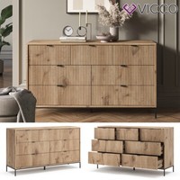 Sideboard Eliza Viking Oak 140 X 81 Cm Mit 7 Schubladen Vicco
