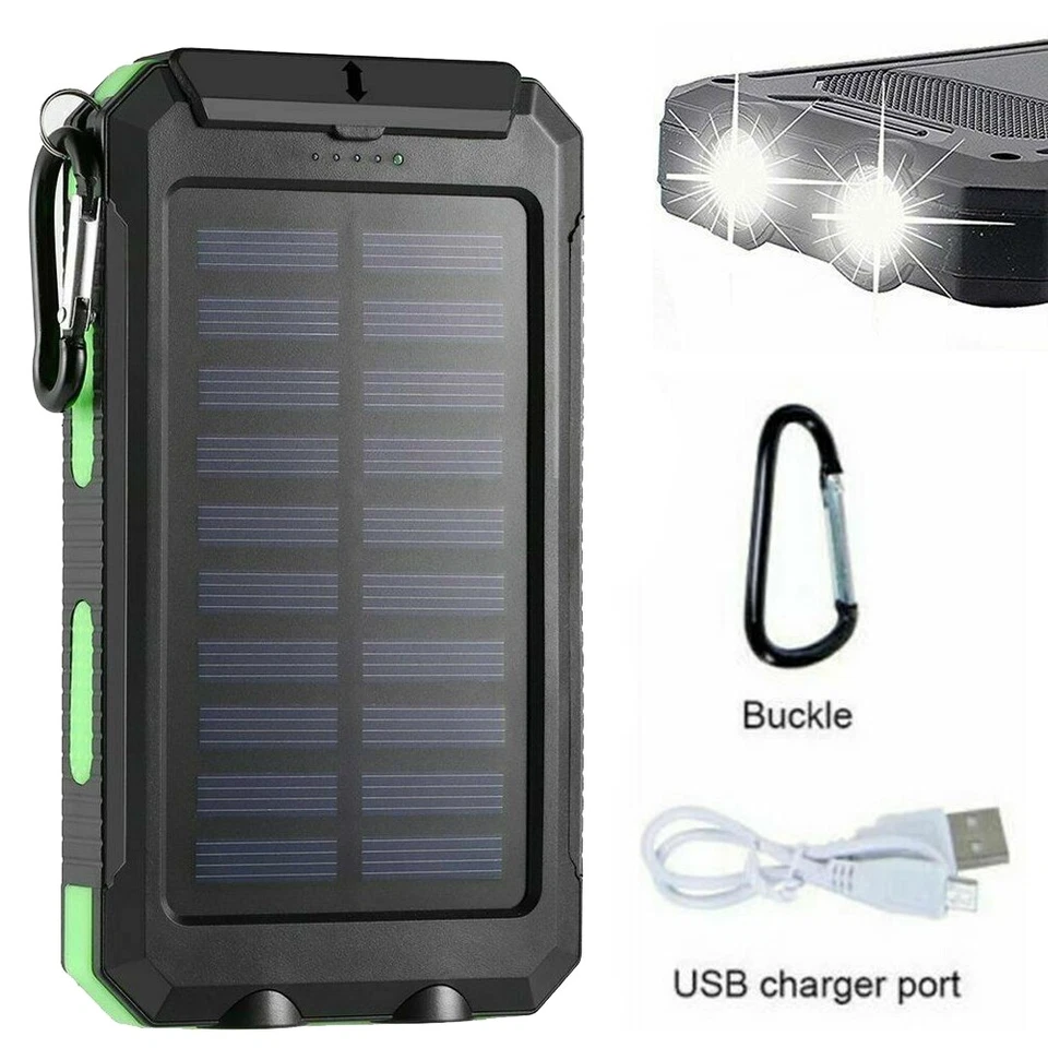 Banco de energía solar cargador portátil USB doble Super 10000000 mAh 2025 para teléfono celular Foto 3 de 4