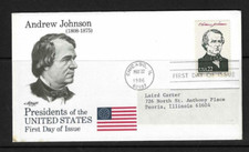 US Scott # 2217h Andrew Johnson FDC . Artmaster cachet