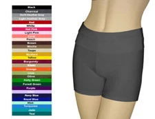 Women Cotton Spandex Fold Over Yoga Shorts by Emily Chen USA (S, M, L, XL)