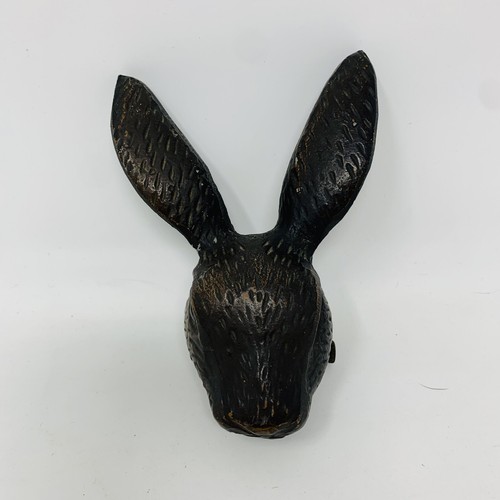 Cabeza de conejo de metal fundido liebre conejito aproximadamente 5x4x2,5 perilla de puerta o tapa de bastón - Imagen 3 de 17