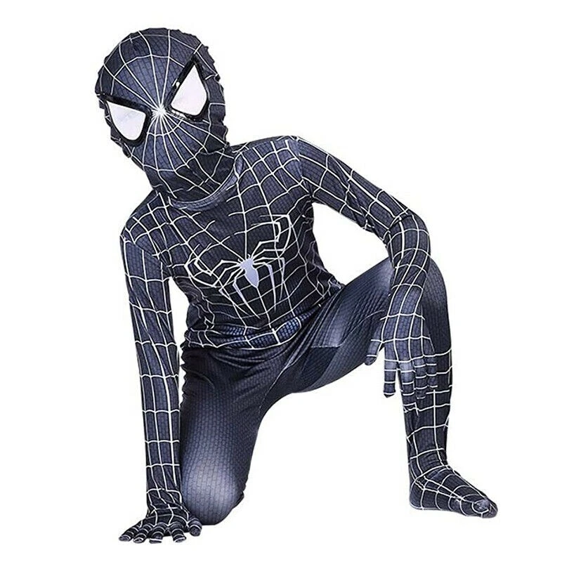 Boys Kids Black Spiderman No Way Home Costume Spider-Man Cosplay Book Week - image 4 of 4
