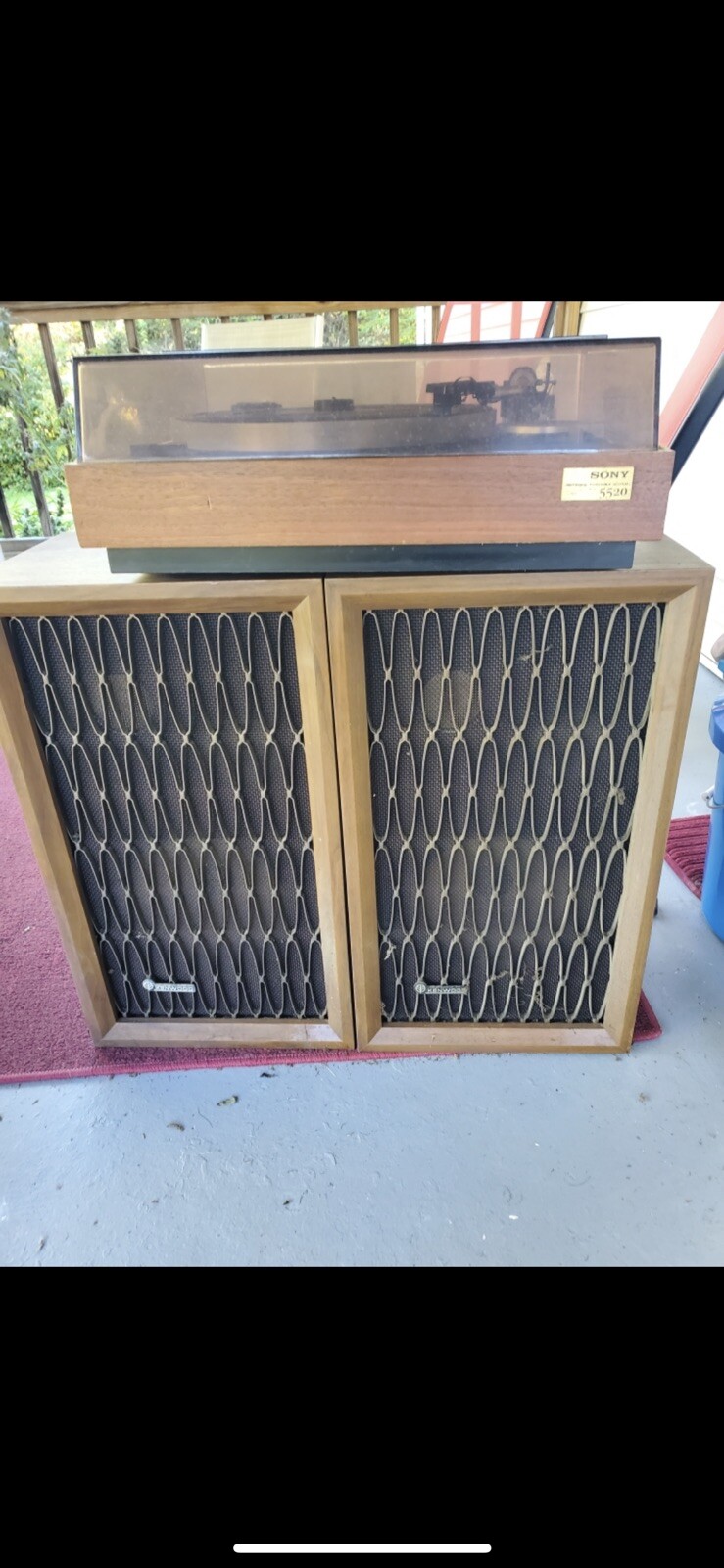 VINTAGE SONY 5520 TURNTABLE & KENWOOD SPEAKERS eBay