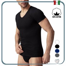Maglia intima da uomo scollo a v collo in cotone 100% maglietta intimo t-shirt