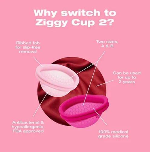 Intimina Ziggy Cup 2 Size B Sustainable Flat Fit Reusable Menstrual Disc - Picture 2 of 5