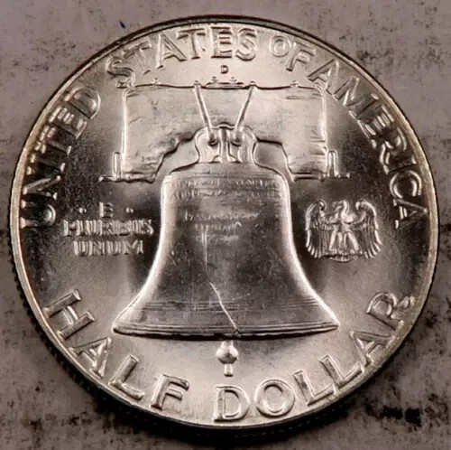 Medio dólar Franklin 1951-D - gema BU - 90 % plata - Imagen 2 de 2