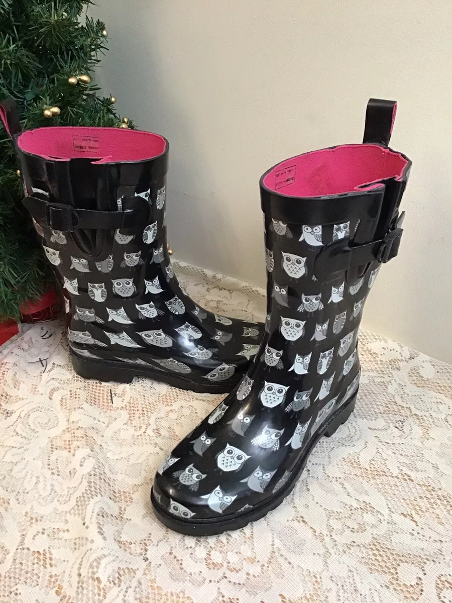 Owl rain boots clearance womens