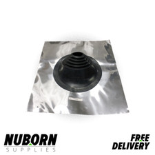 Tiled Roof Flashing - 125-225mm Pipe, Aluminium Base, Flue, Weather Seal