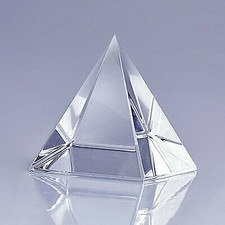 High Quality Clear Crystal Pyramid 4" with Gift Box
