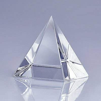 High Quality Clear Crystal Pyramid 4'' with Gift Box