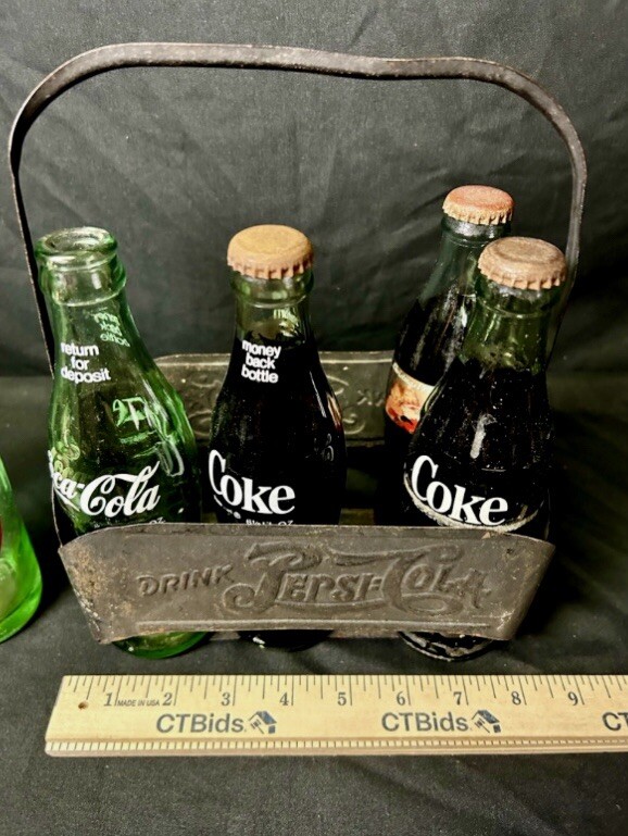 Rare Authentic Vintage Pepsi Cola 6 Pack Carrier With Metal Handle